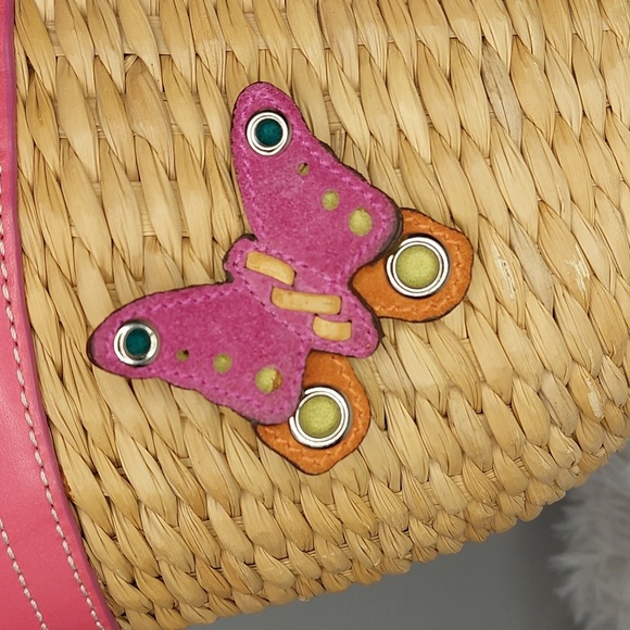 Coach Hand Woven Straw & Leather Small Tote Bag - Picture 3 of 13